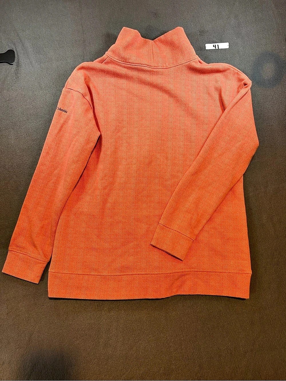 Columbia T23-2068 Herringbone Turtleneck Pullover Orange XL Like New